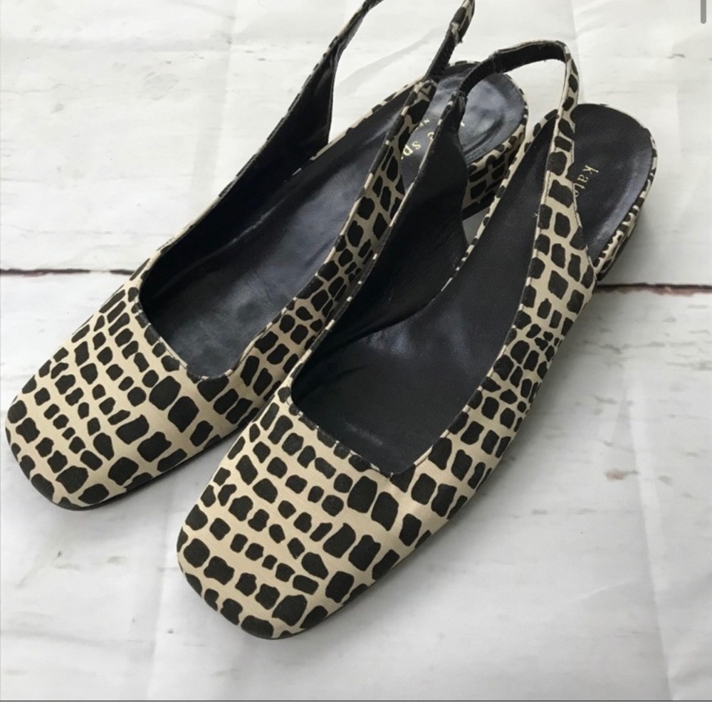 Kate spade Faille giraffe print slingback heel